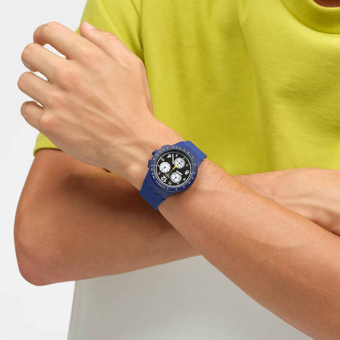Orologio Unisex Swatch Nothing Basic About Blue Quarzo Cronografo Data SUSN418