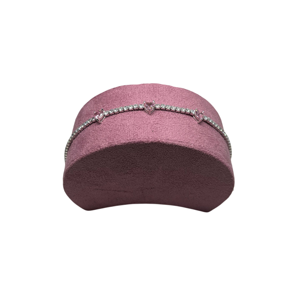 Bracciale Donna Re Mida Tennis Argento 925 Zirconi Cuore Rosa Tennis-39