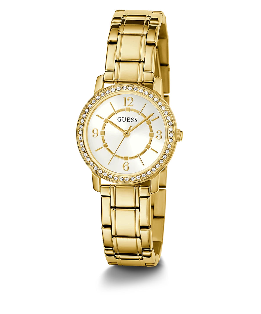 Orologio Donna Guess Quarzo Solo Tempo Zirconi Acciaio Dorato GW0468L2