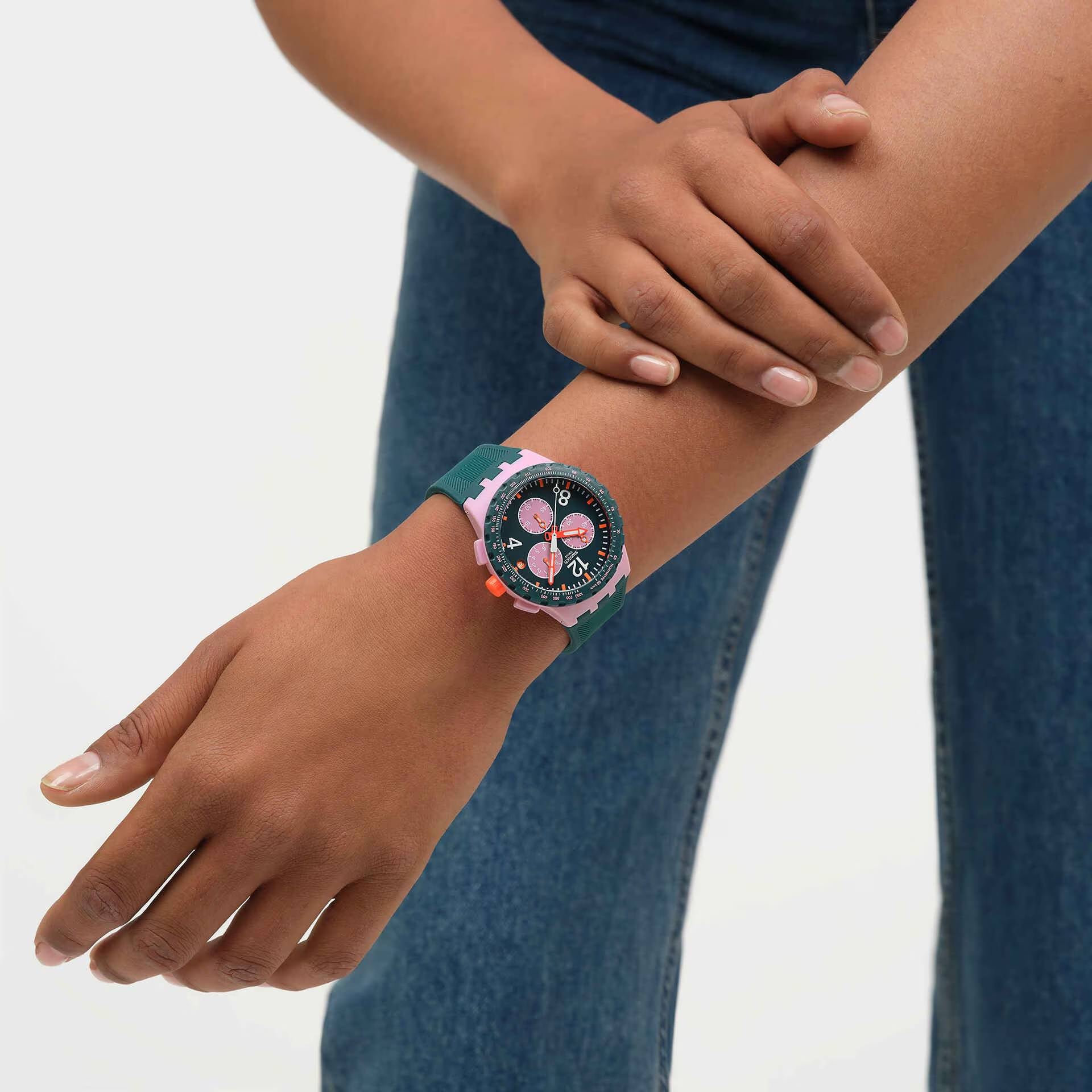 Orologio Unisex Swatch MOMENT OF ROSE Quarzo Cronografo Data SUSP400