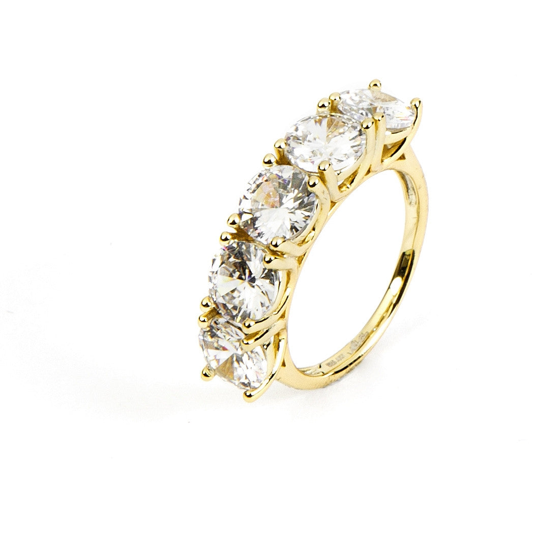 Anello Donna Argento dorato 5 pietre 4UAN4246W/14