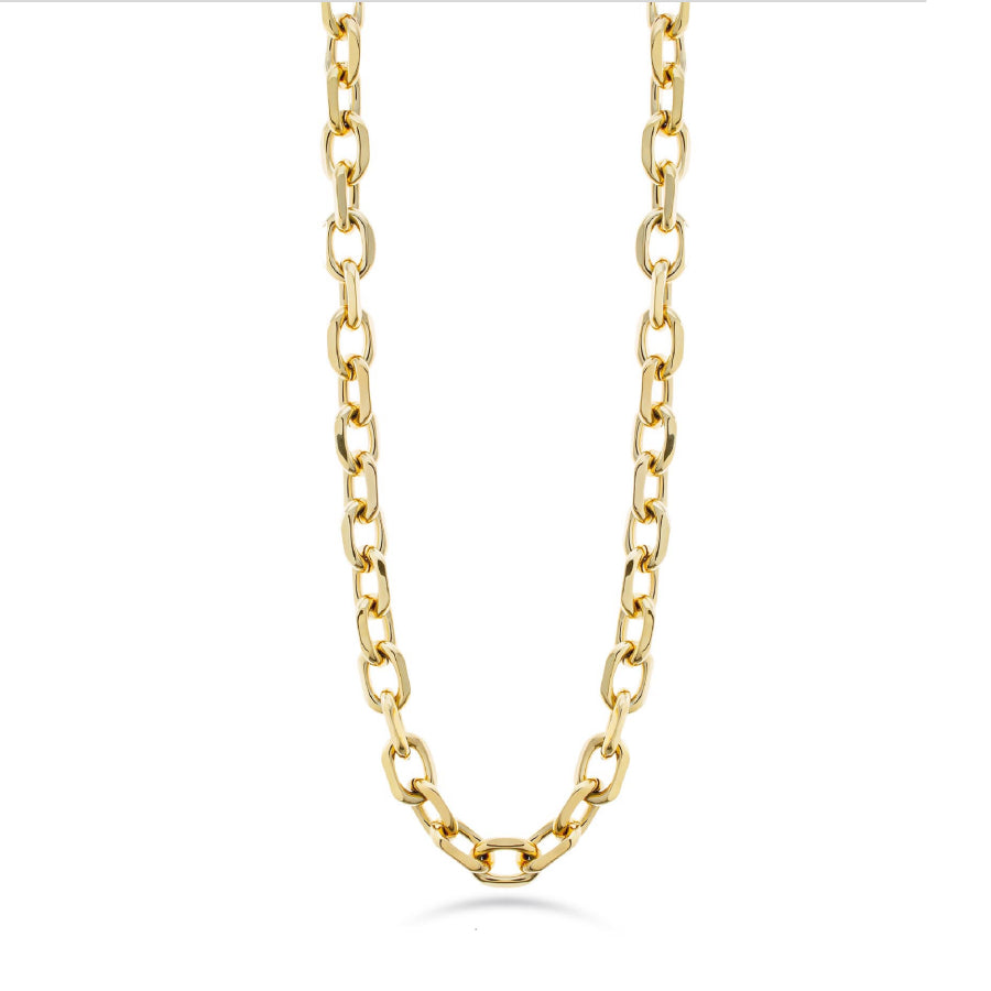 Collana Donna Liu Jo Acciaio Dorato Catena Ovale Squadrata LJ2331