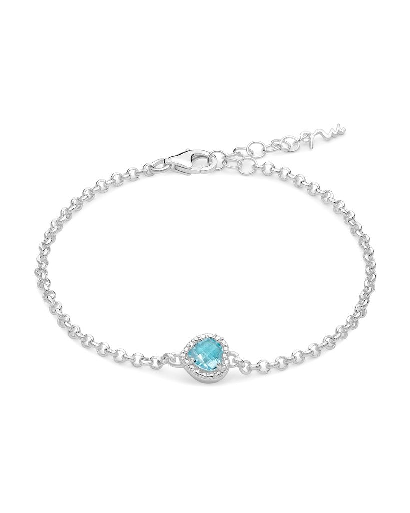 Bracciale Donna Miluna Argento 925 e topazio azzurro a cuore BRD933