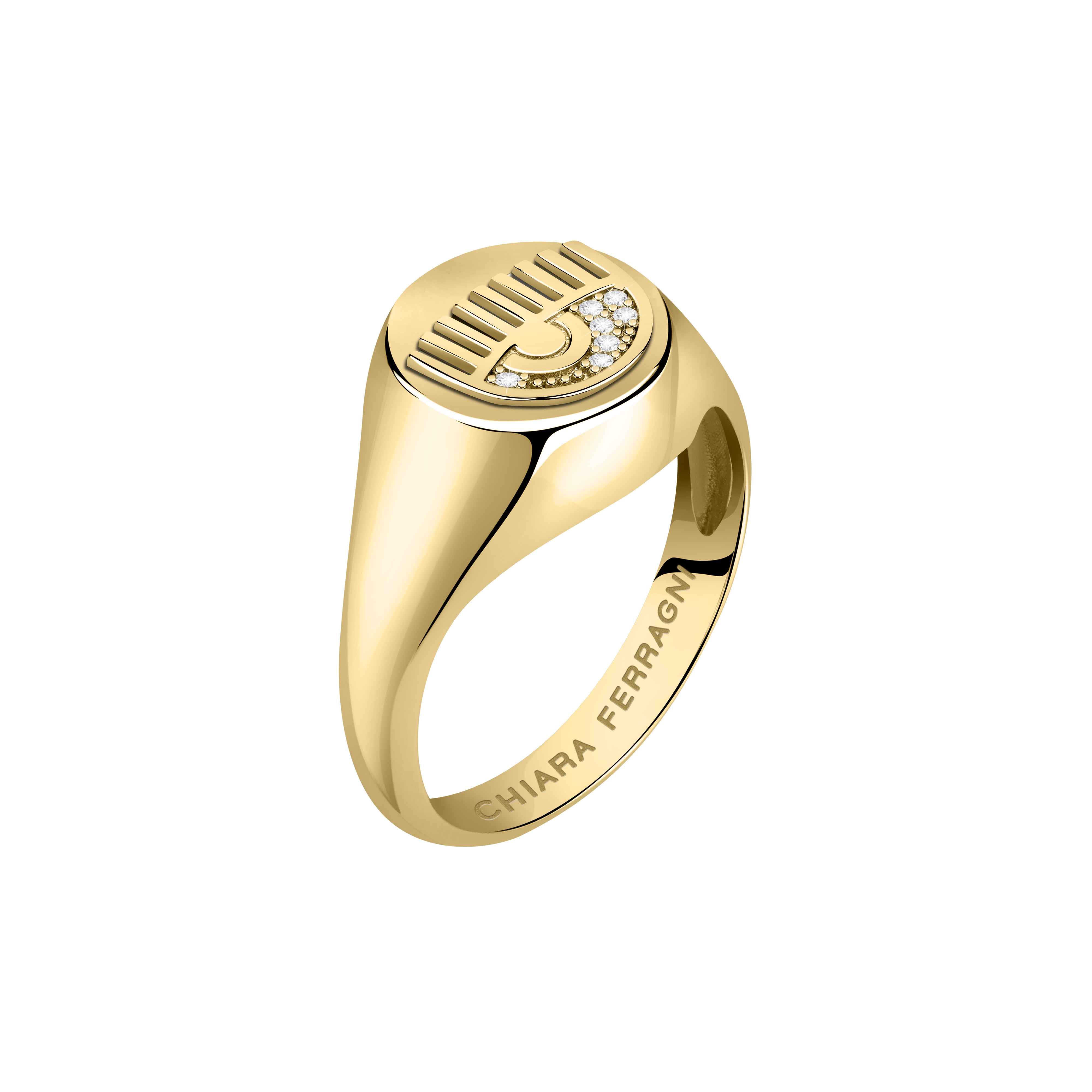 Anello Donna Chiara Ferragni con  centrale logato e zirconi