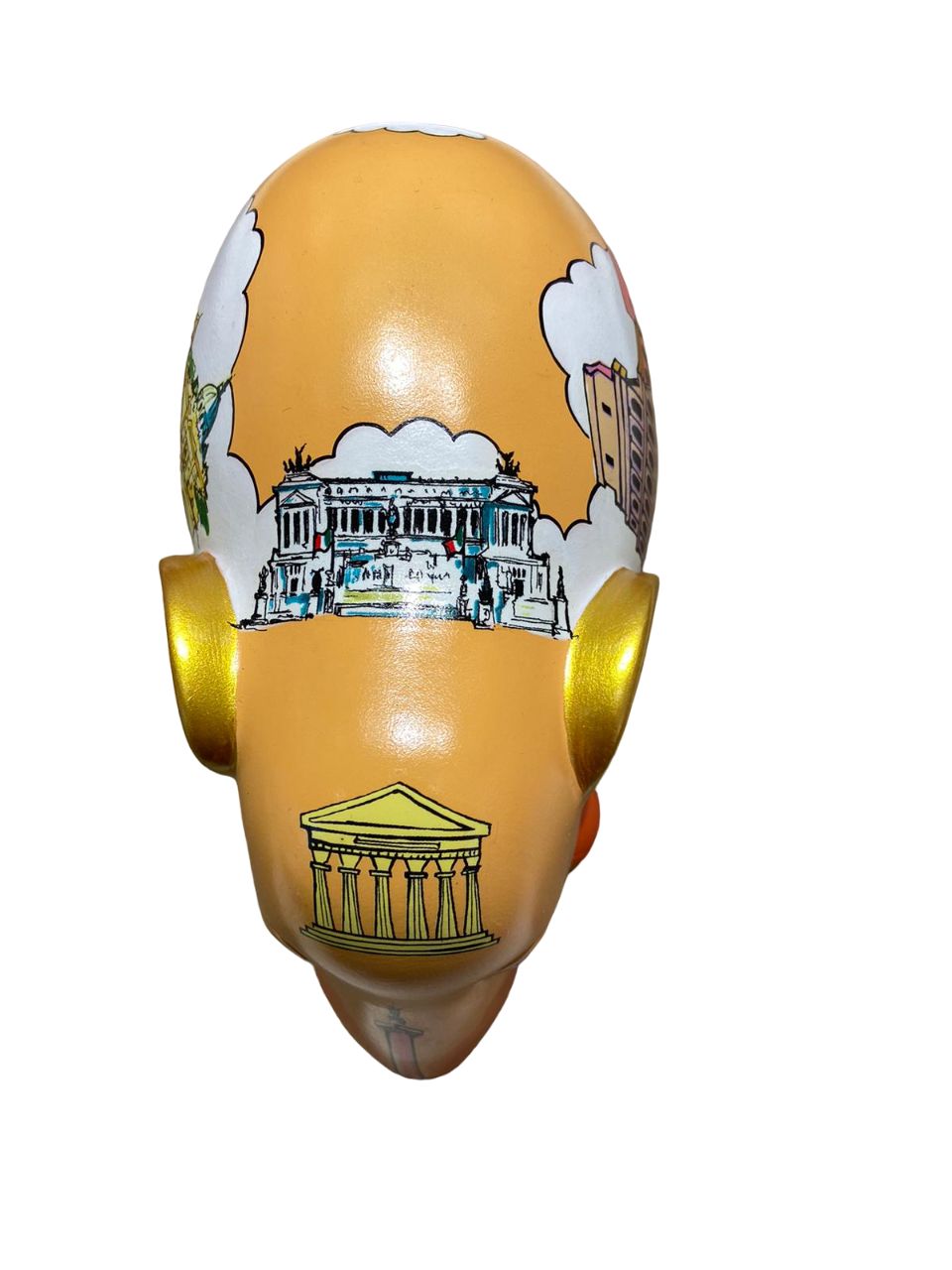Scultura Elefante Onlylux ROME 20cm Resina Dipinto A Mano