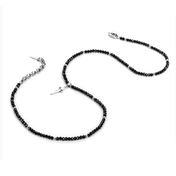 Collana Uomo Cesare Paciotti Argento Spinelli Neri Spadino JPCL2387B