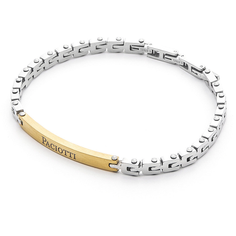 Bracciale Uomo 4US Cesare Paciotti Acciaio Targa Gold 4UBR4529