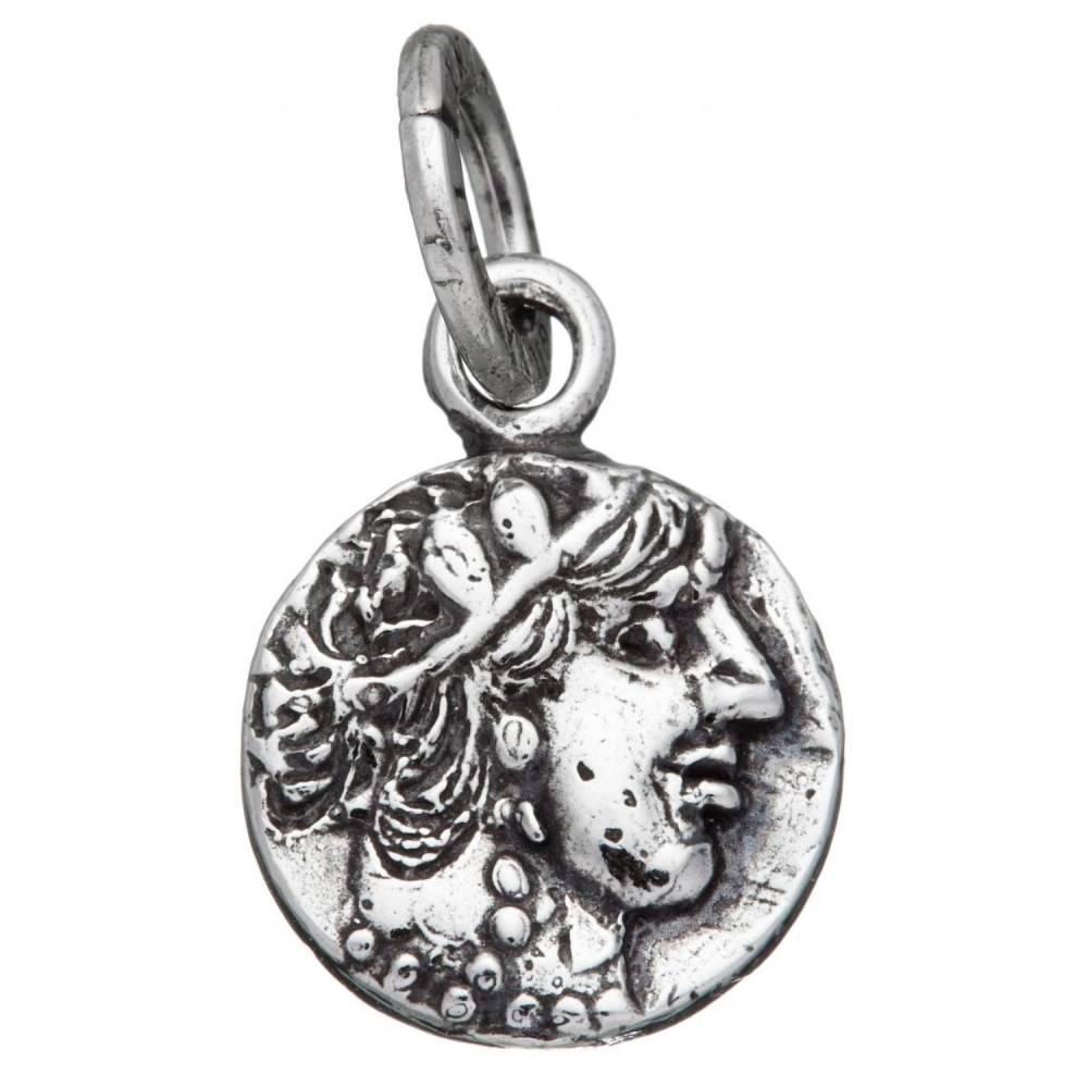 Charm Unisex Giovanni Raspini Argento 925 Moneta Athena Realizzato A Mano 09621