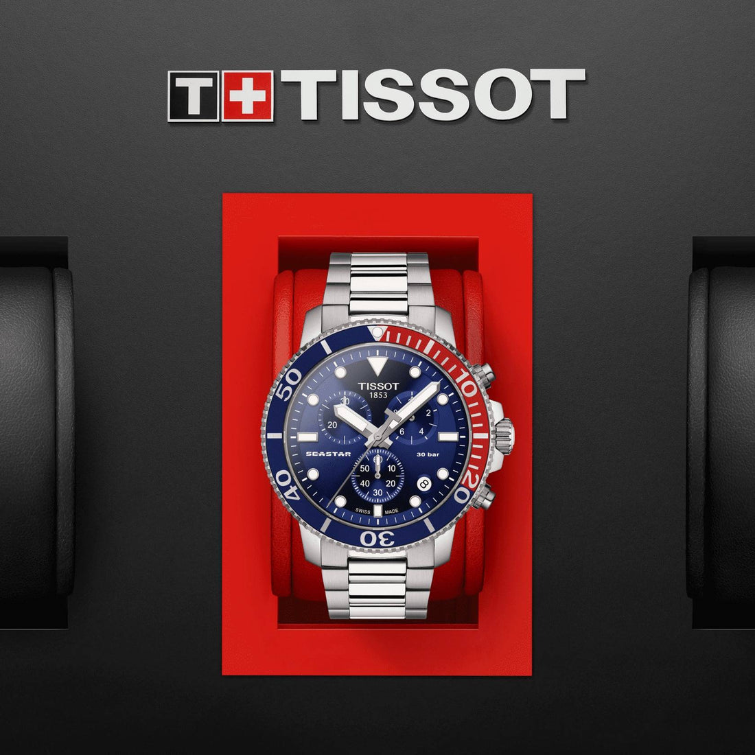 Orologio Uomo Tissot Sport Quarzo Cronografo Acciaio Blu Rosso T1204171104103