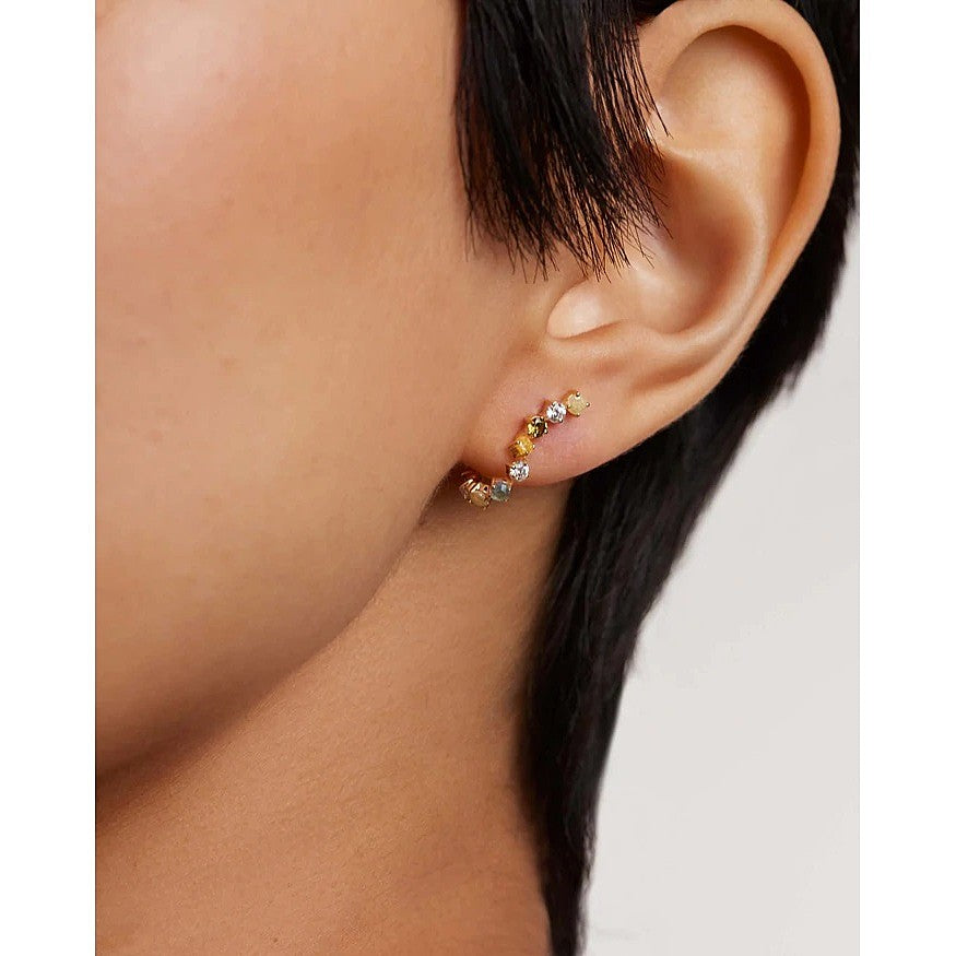 Orecchini Donna PDPaola Argento Dorato 925 Zirconi Colorati AR01-557-U