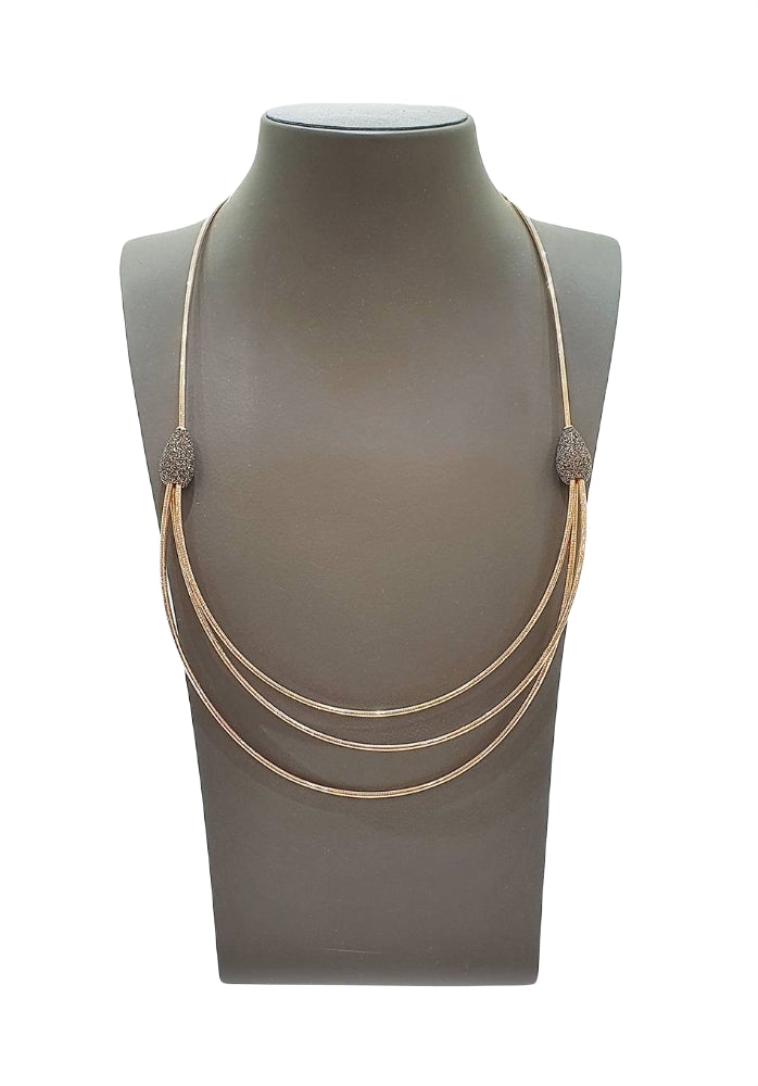 Collana Donna Pesavento Argento 925 Rosè Multifilo Semirigida colore marrone WDNAG553