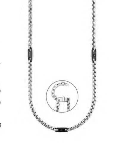 Collana Uomo 4US Cesare Paciotti Acciaio Catena Targhette 4UCL8052