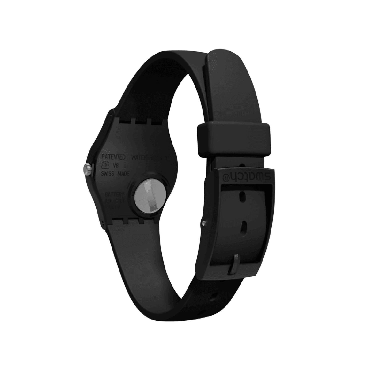 Orologio Donna Bambino Gomma Silicone Swatch Quarzo Solo Tempo Nero Bianco LB184