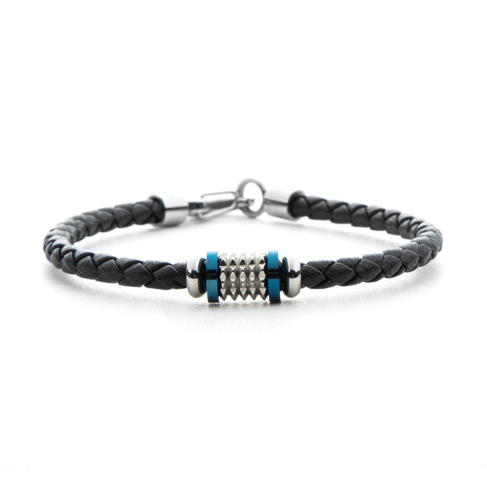 Bracciale Uomo 4US Cesare Paciotti Acciaio Cuoio Intrecciato Semirigido 4UBR5996