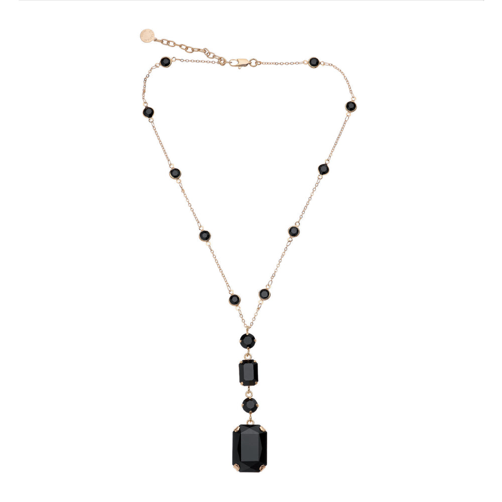 Collana Donna Ottaviani Bronzo Dorato Tennis Zirconi Neri 500948C