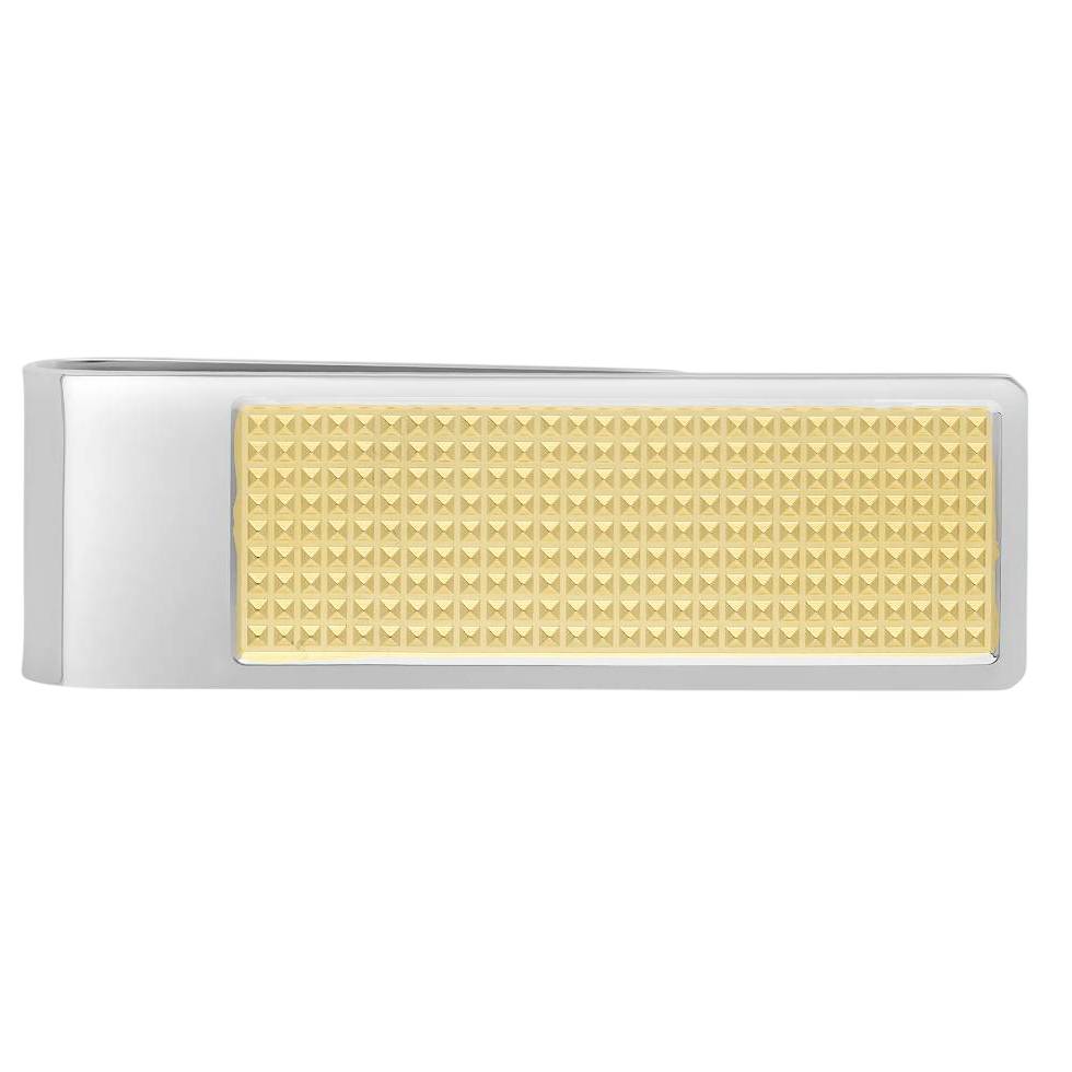 Fermasoldi Uomo Dupont Pinza Acciaio Dorato Logato Inciso Punta Diamante 003123