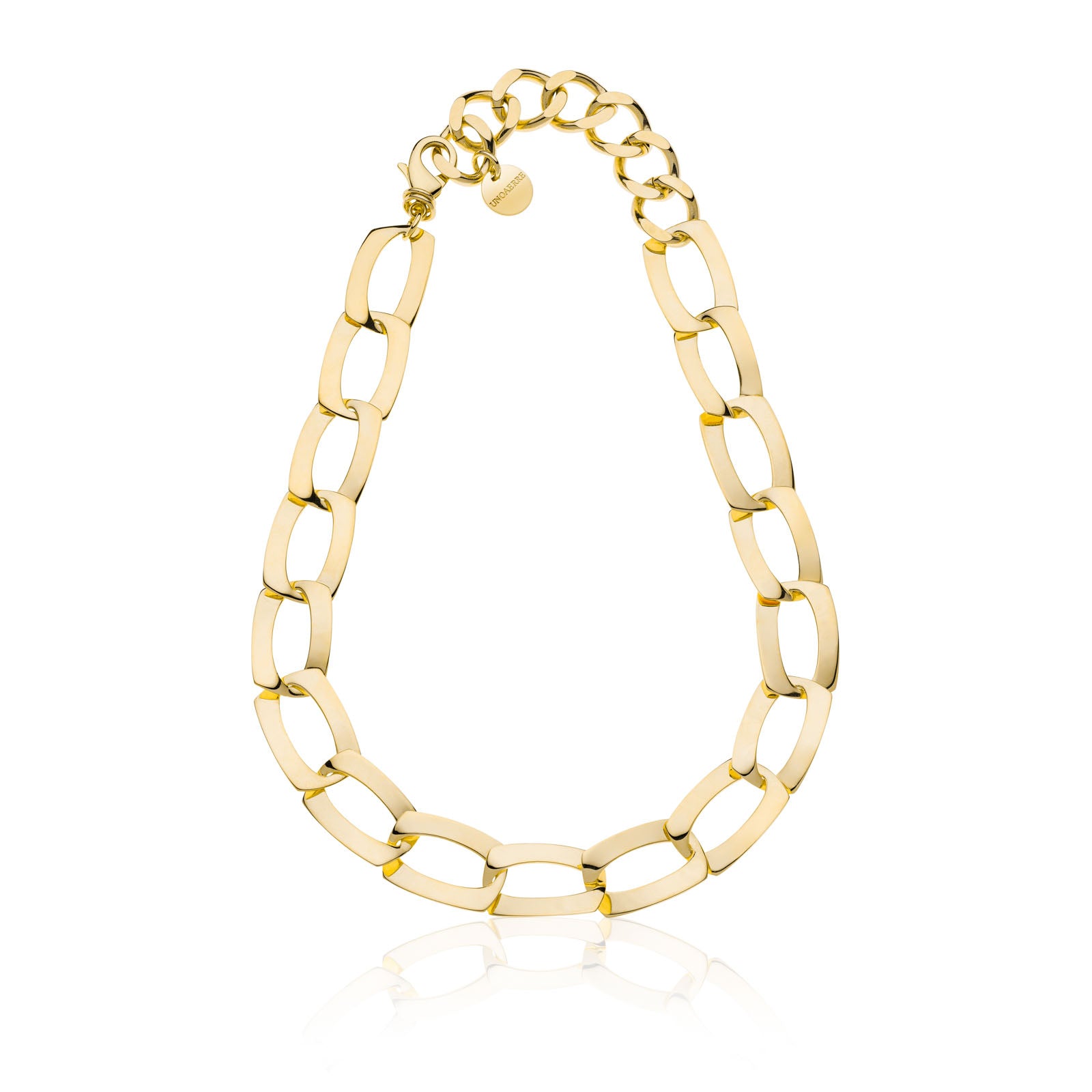 Collana Donna Unoaerre Bronzo dorato Lucido  girocollo piatta Dinamica 555869