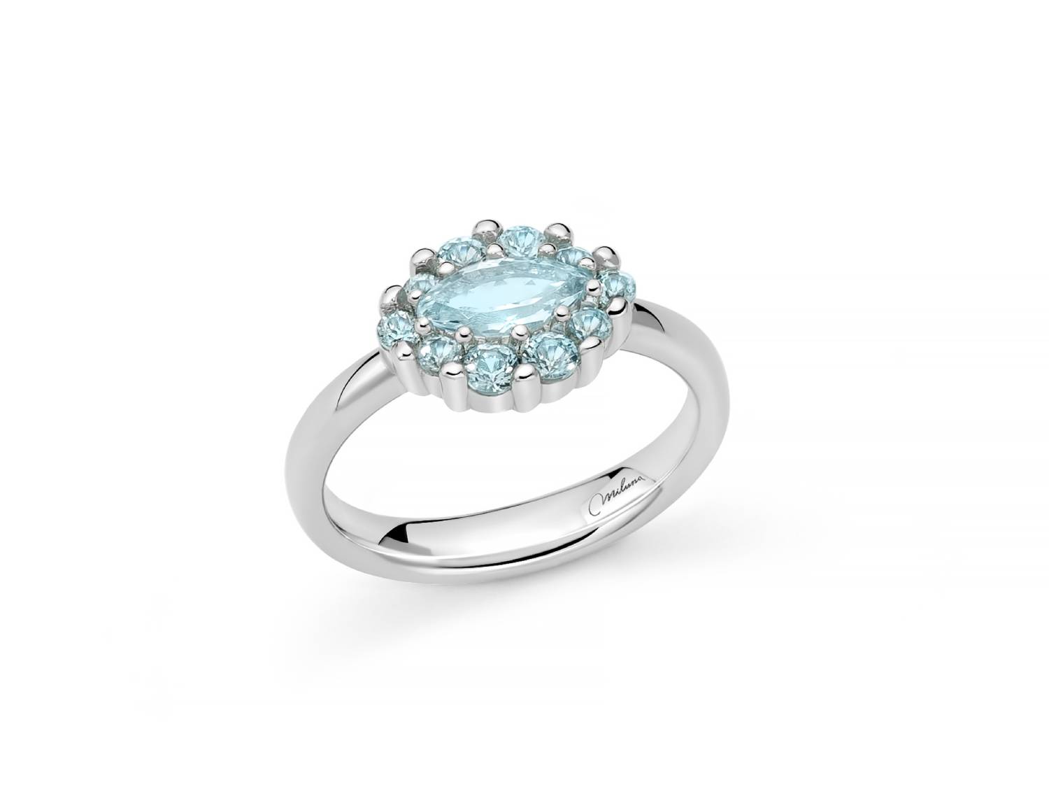 Anello Donna Miluna Gemma Del Cielo Topazio Azzurro Ovale Argento 925 LID3859