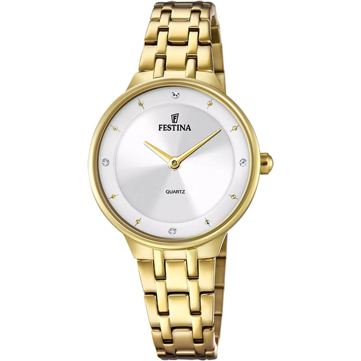 Orologio Donna Festina Dorato Argentè Zirconi Bianchi F20601/1