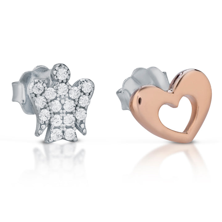 Orecchini Donna Roberto Giannotti Argento 925 Angelo Zirconi Cuori GIA397