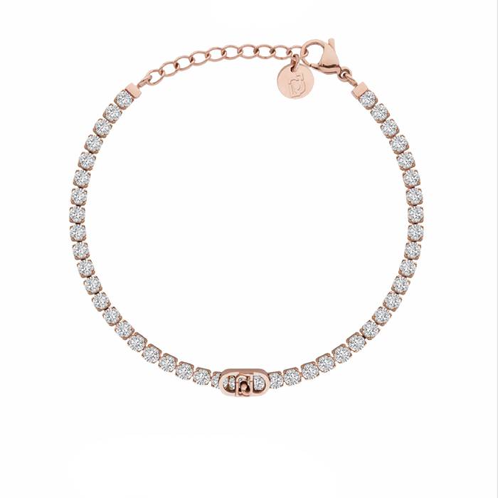 Bracciale Donna Liu Jo Acciaio Rosè Tennis Zirconi Bianchi LJ3218