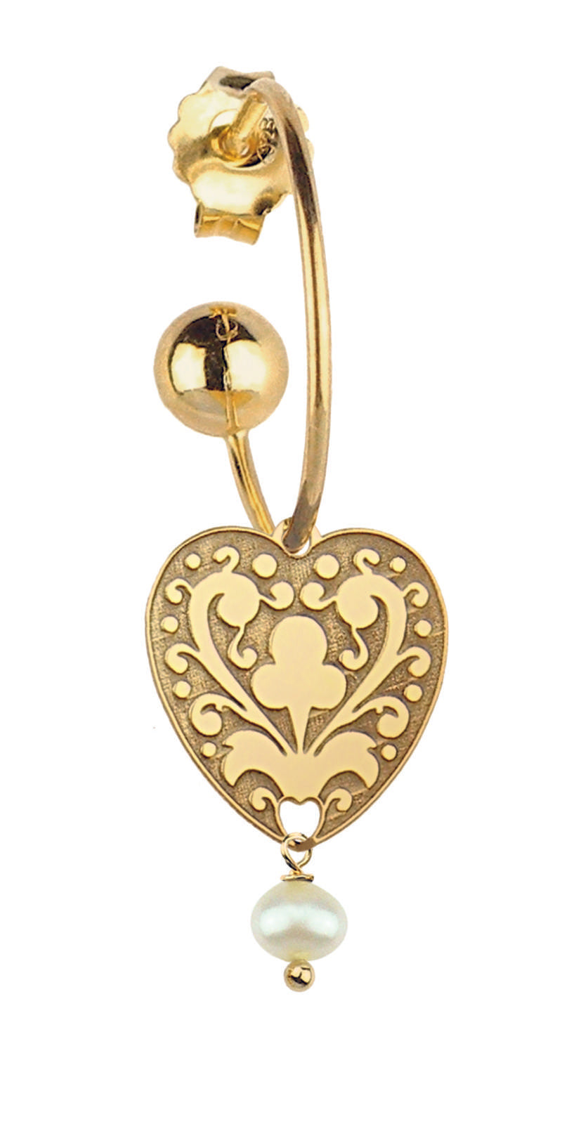 Orecchino Singolo Donna Lebole In Argento 925 Dorato Con Pietra Naturale OR.86