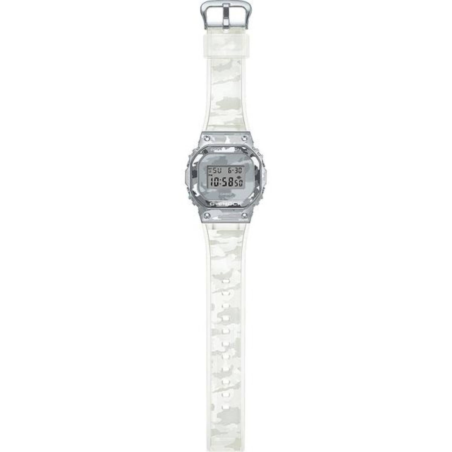 Orologio Uomo Casio G-SHOCK Gomma Acciaio Bianco Quarzo Digitale GM-5600SCM-1ER