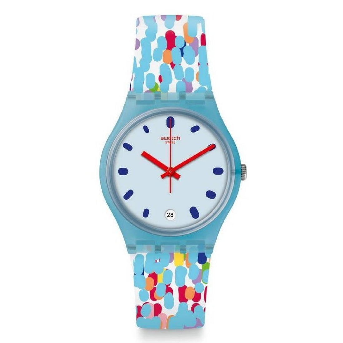 Orologio Donna  Gomma Plastica Swatch Quarzo Solo Tempo Data Multicolor GS401