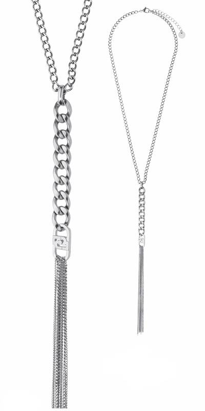 Collana Donna Liu Jo Acciaio Silver Pendente Multifili LJ3052