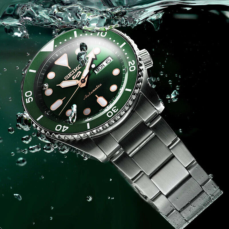 Orologio Uomo Seiko 5 Sport Automatico Doppia Data Acciaio Verde Rosè SRPD63K1
