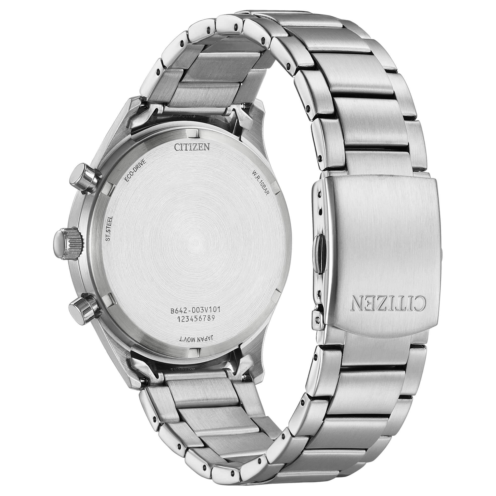 Orologio Uomo Citizen Eco Drive Cronografo Classic Data Acciaio Nero CA7028-81E