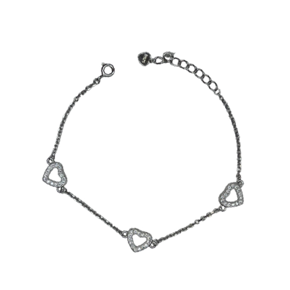 Bracciale Donna Re Mida Argento Cuori Zirconi BR-Djv-4