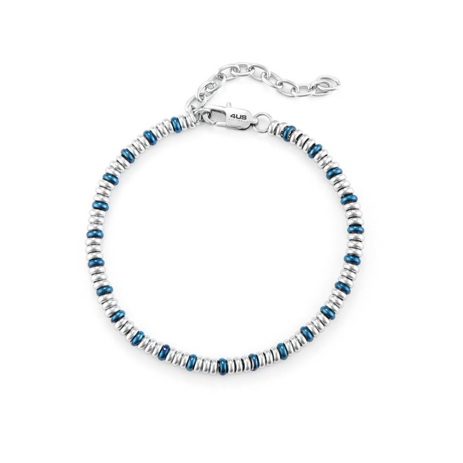 Bracciale Uomo 4US Cesare Paciotti Acciaio Biglie Acciaio Blu PVD 4UBR6806