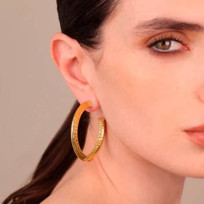 Orecchini Donna Etrusca Semicerchio Martellati WSET00908.YG