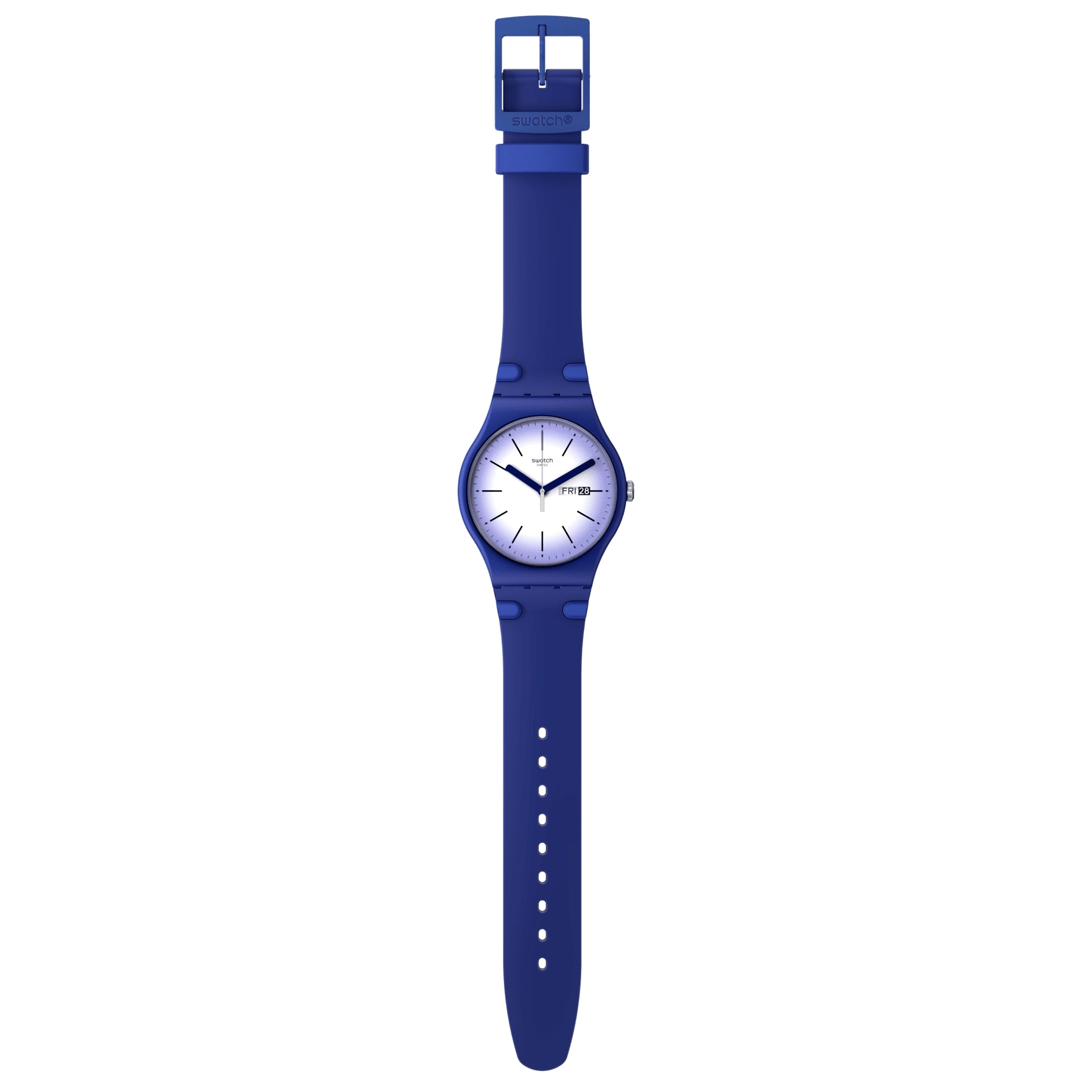 Orologio Donna Swatch Quarzo Solo Tempo Doppia Data Viola Bianco SUON716