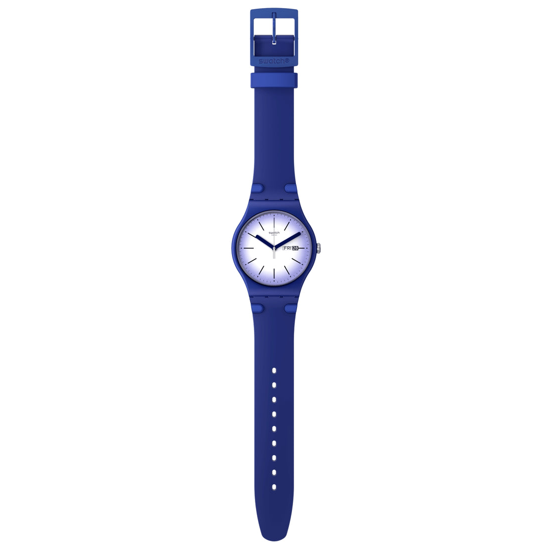 Orologio Donna Swatch Quarzo Solo Tempo Doppia Data Viola Bianco SUON716