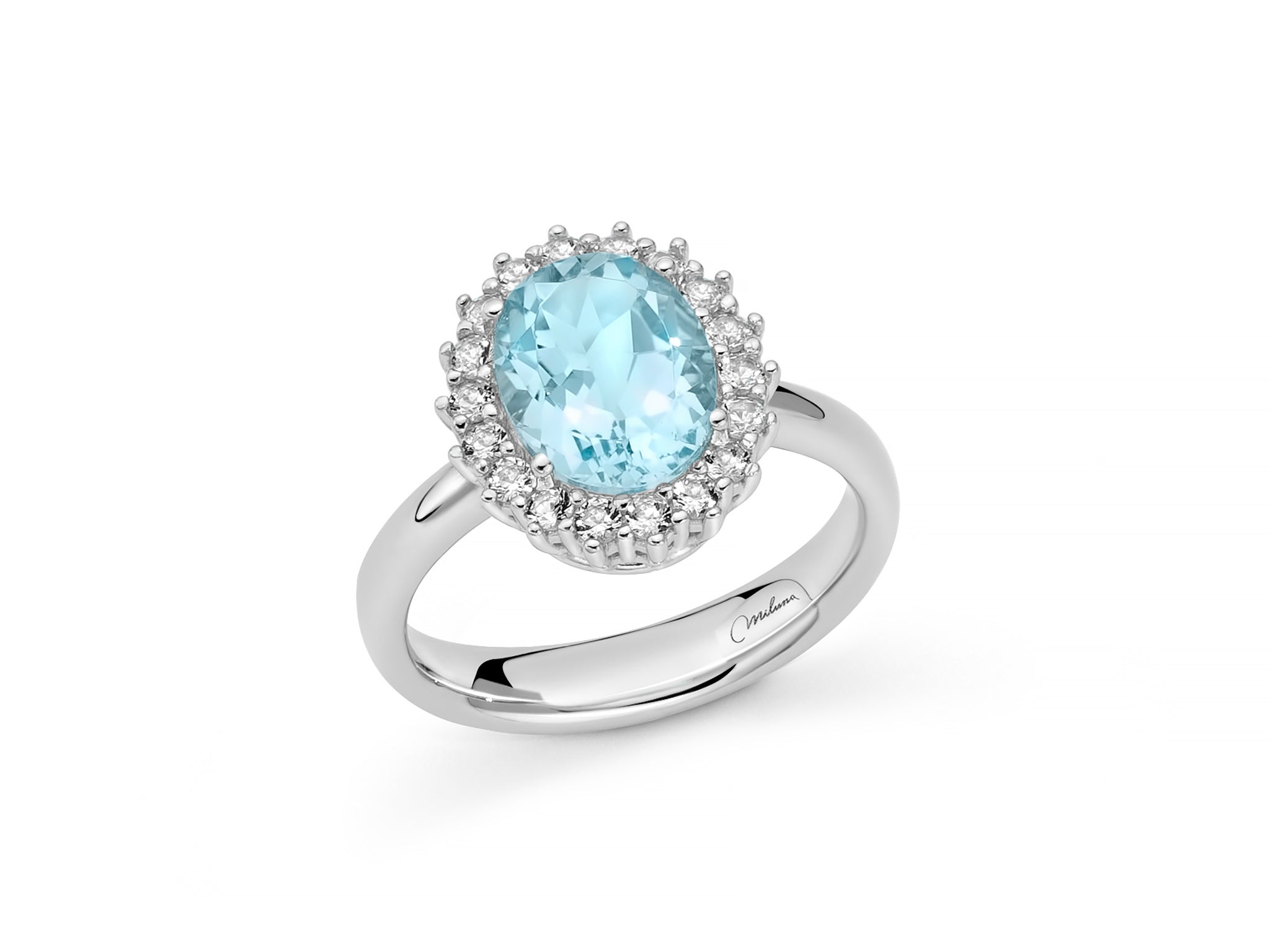 Anello Donna Miluna Argento 925 Topazio Azzurro  LID3888M16