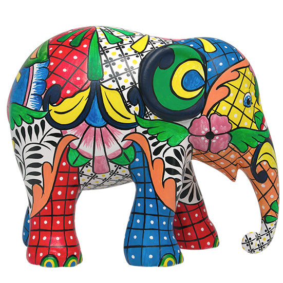 Scultura Elefante OnlyLux Resina Talavera de la Reina cm 15 Dipinto A Mano 8858831272712