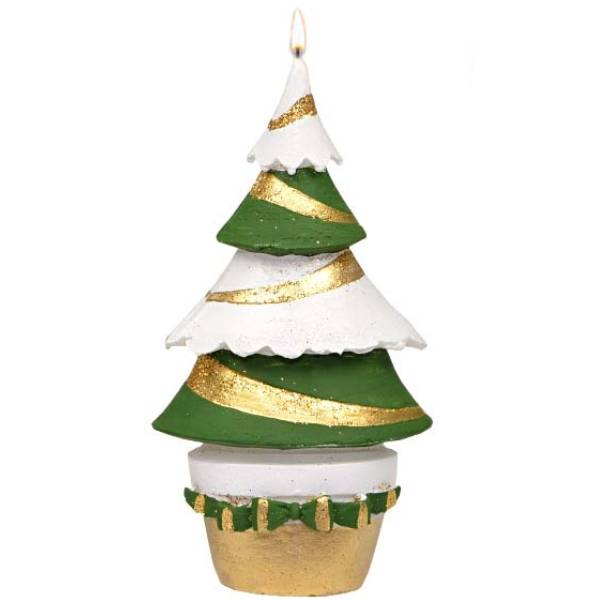 Candela Adpal Albero Decorato Bianco Verde AD-24