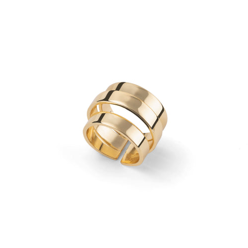Anello Donna Unoaerre Bronzo Dorato Tre Fasce 572433