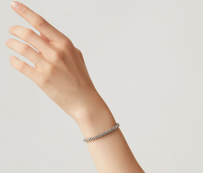 Bracciale Donna Giovanni Raspini Argento 925 Catena Nodini Biglie Intrecciate 11594L