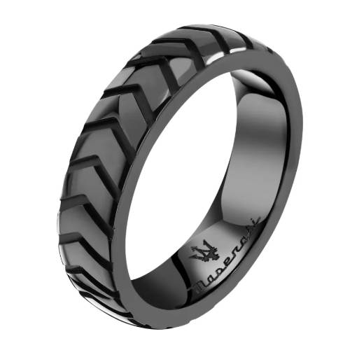 Anello Uomo Maserati Acciaio Ceramic Nero Misura 19 JM226ATZ88019