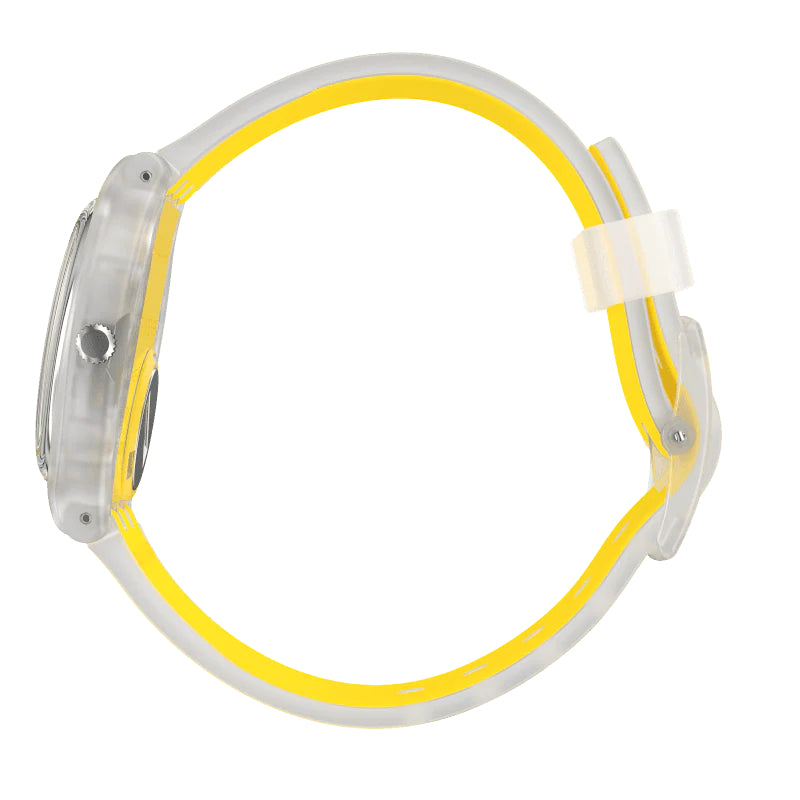 Orologio Uomo Swatch Quarzo Solo Tempo Monthly Drops Scheletrato Giallo GE291