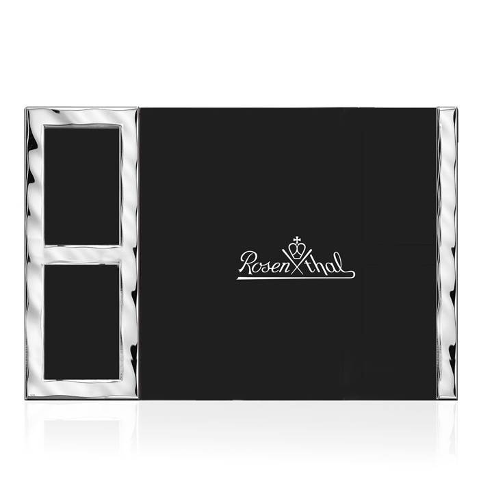 Portafoto Multiplo Rosenthal Linea Vibration Tre Foto Argento 32x21 RS9025