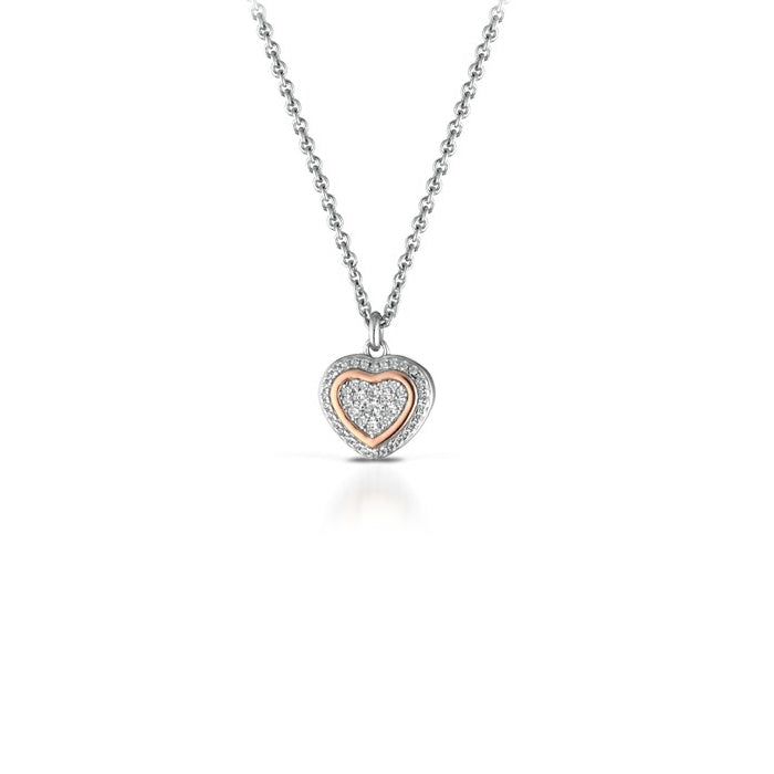 Collana Donna Roberto Giannotti Argento 925 Cuore Zirconi Bianchi GIA449