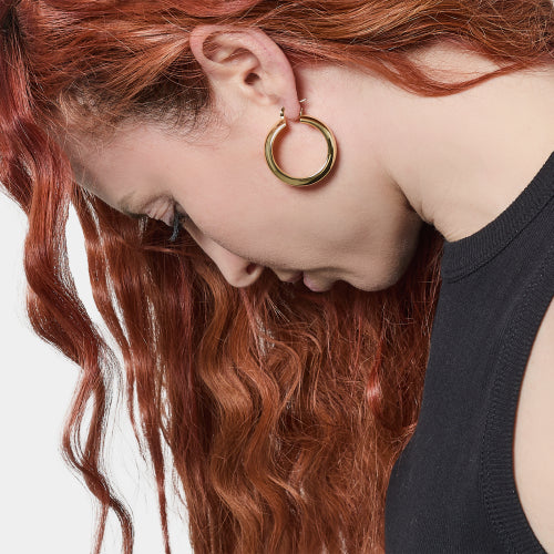 Orecchini Donna Unoaerre 1AR Bronzo Dorato Liscio Cerchi Lisci 572388