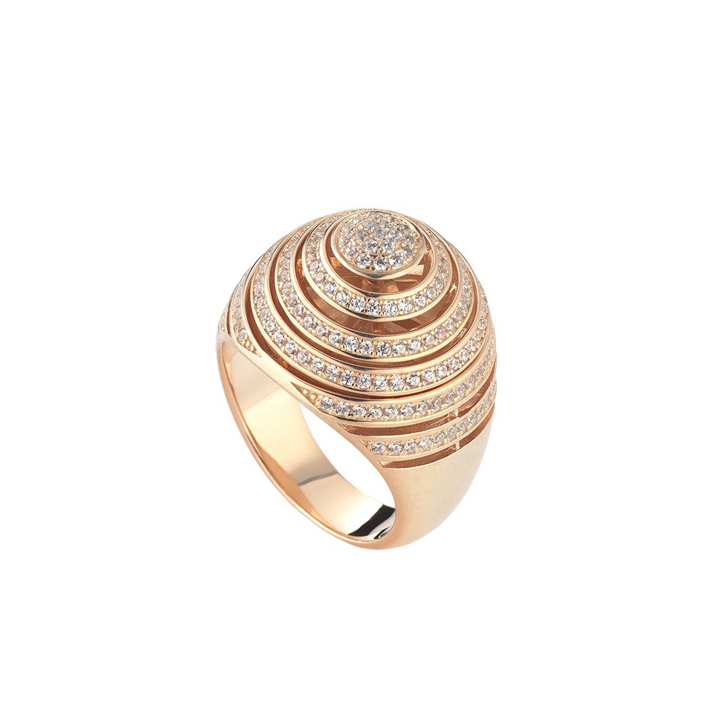 Anello Donna Tsars Collection Argento Rosè 925 Zirconi Bianchi Vortice 9R20R