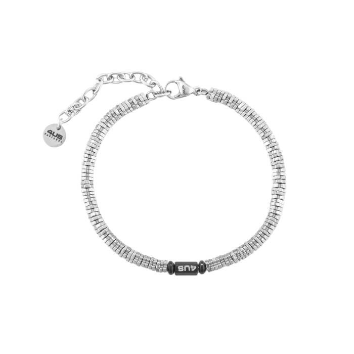 Bracciale 4US Cesare Paciotti Uomo Acciaio Bianco Rondelle 4UBR7024