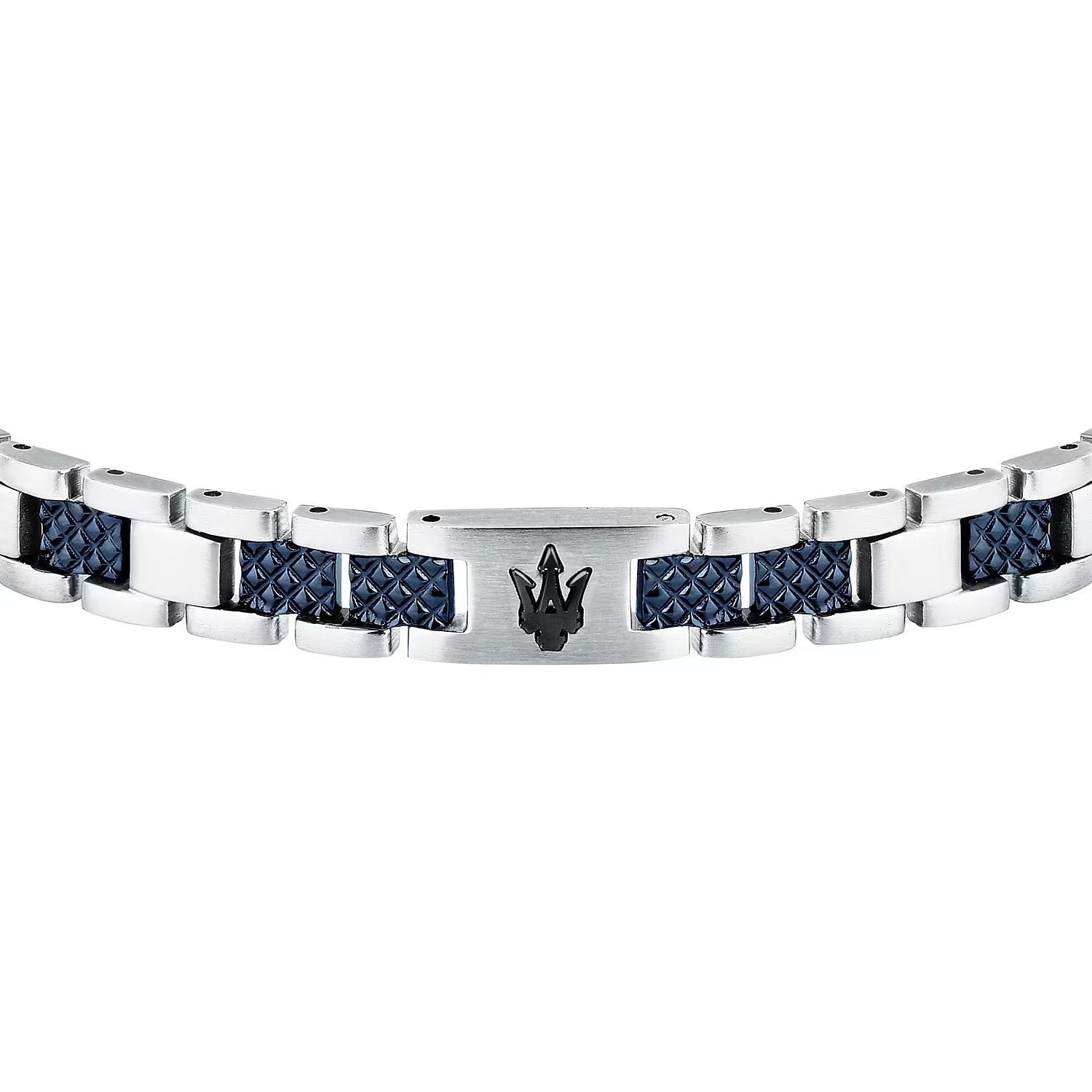 Bracciale Uomo Acciaio Maserati Logo Centrale Blu Semirigido JM225AVD87