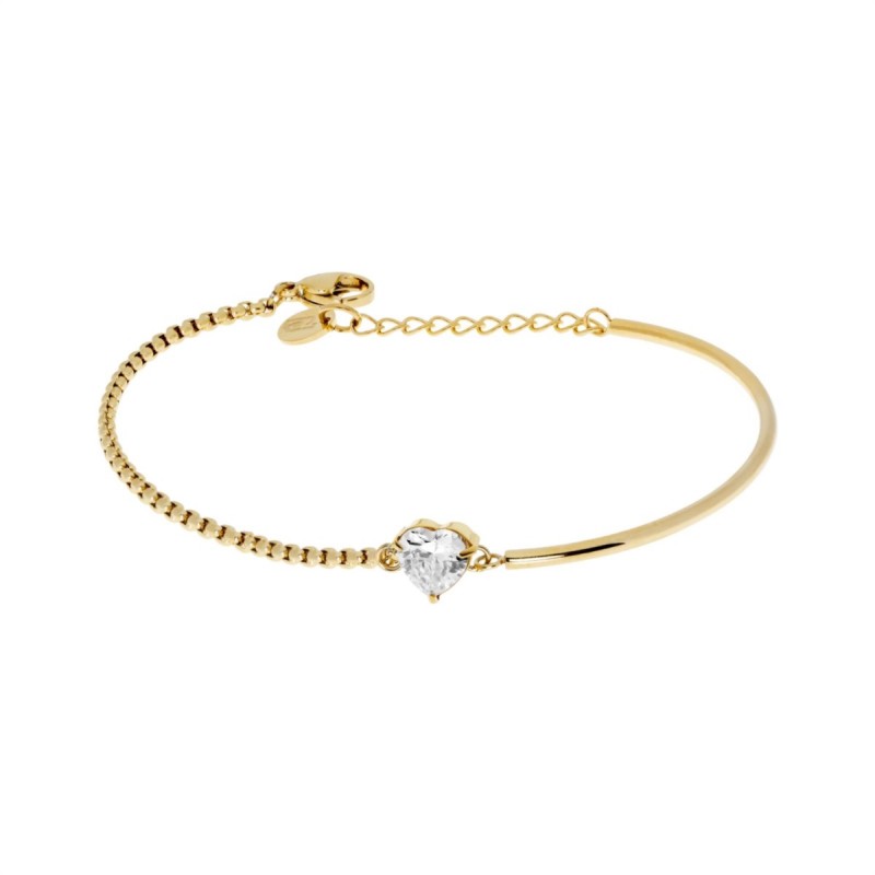Bracciale Donna Liu Jo Acciaio Dorato Semrigido Punto Luce Zircone cuore LJ2535